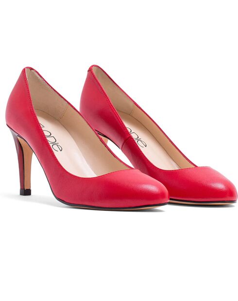 Rote Lederpumps Renata - 7 cm Absatz