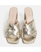 Give Me All Your Love Gouden leren muiltjes met hak van 9 cm