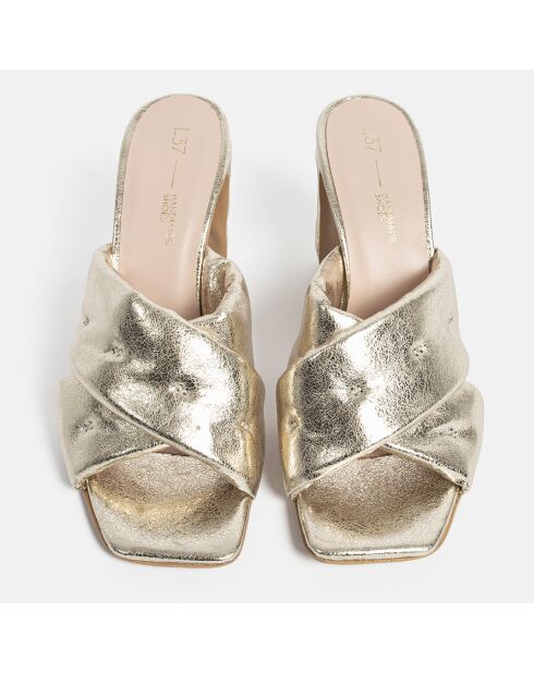 Give Me All Your Love Gouden leren muiltjes met hak van 9 cm
