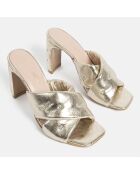 Give Me All Your Love Gouden leren muiltjes met hak van 9 cm