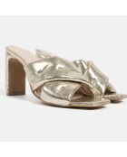 Give Me All Your Love Gouden leren muiltjes met hak van 9 cm