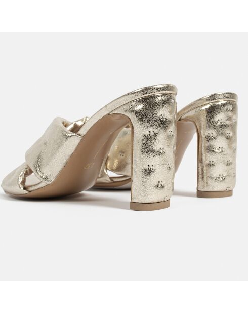 Give Me All Your Love Gouden leren muiltjes met hak van 9 cm