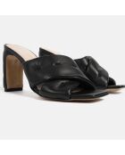 Mules en Cuir Give Me All Your Love noires - Talon 9 cm