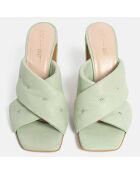Give Me All Your Love Groene leren muiltjes met hak van 9 cm