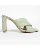 Give Me All Your Love Groene leren muiltjes met hak van 9 cm