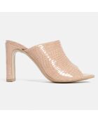 Mules en Cuir Summer Nights roses - Talon 9 cm