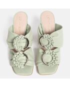 Where The Shadow Ends Groene leren muiltjes met hak van 9 cm