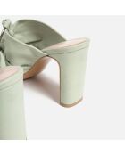 Where The Shadow Ends Groene leren muiltjes met hak van 9 cm