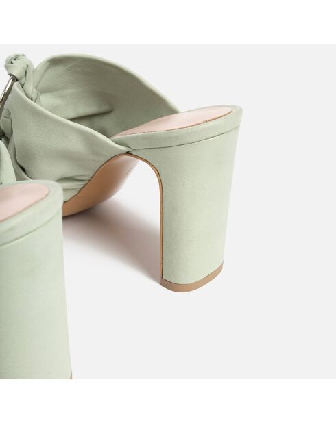Mules Where The Shadow Ends aus grünem Leder mit 9 cm Absatz