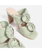 Where The Shadow Ends Groene leren muiltjes met hak van 9 cm