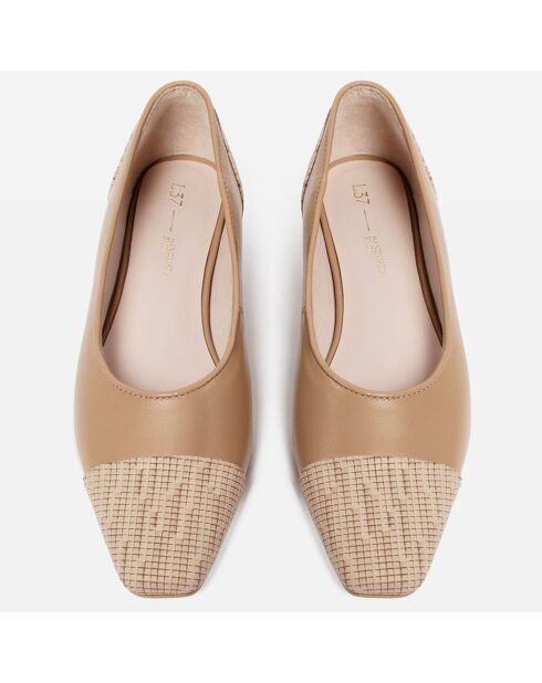 Happiness Plus bruine leren ballerina's