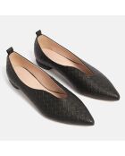 Oh zwarte leren ballerina's voor dames