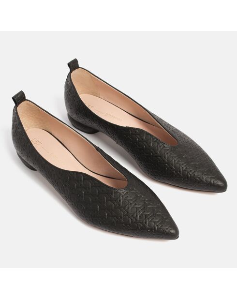 Oh zwarte leren ballerina's voor dames