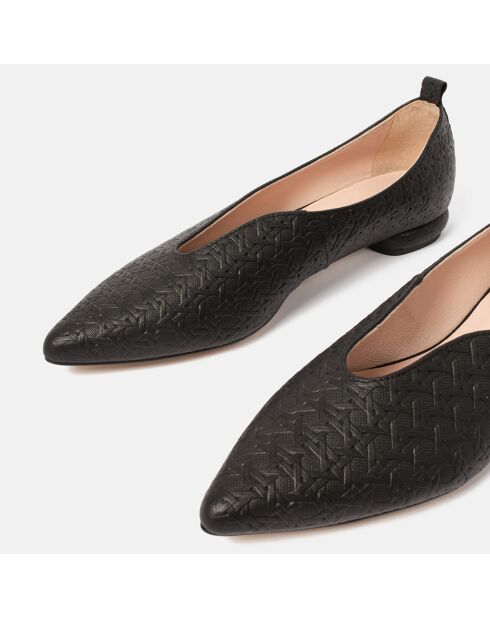Oh zwarte leren ballerina's voor dames