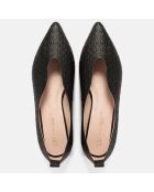 Oh zwarte leren ballerina's voor dames