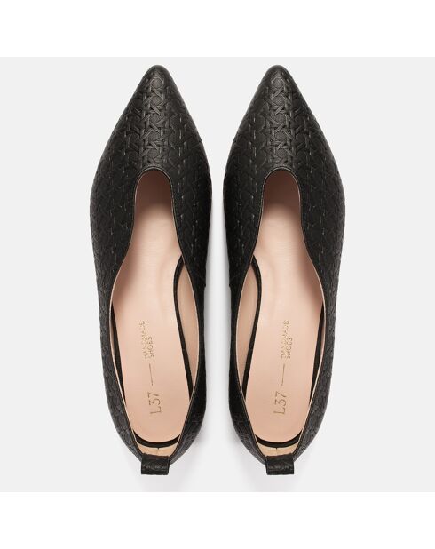 Oh zwarte leren ballerina's voor dames