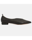 Oh zwarte leren ballerina's voor dames