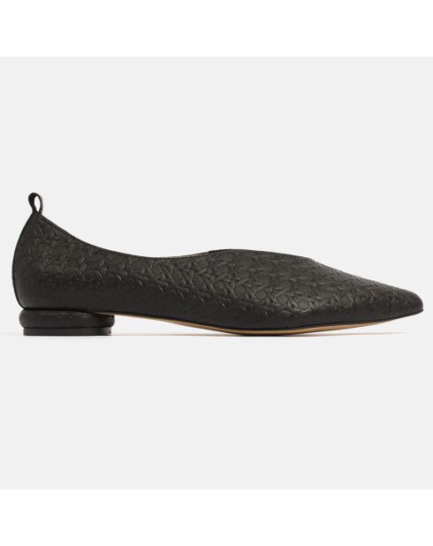 Oh zwarte leren ballerina's voor dames
