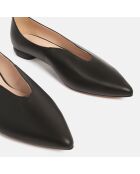 Oh zwarte leren ballerina's voor dames