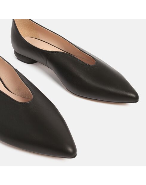 Oh zwarte leren ballerina's voor dames