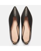 Oh zwarte leren ballerina's voor dames