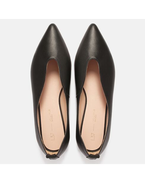 Oh zwarte leren ballerina's voor dames