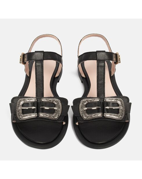 Schwarze Impact Ledersandalen