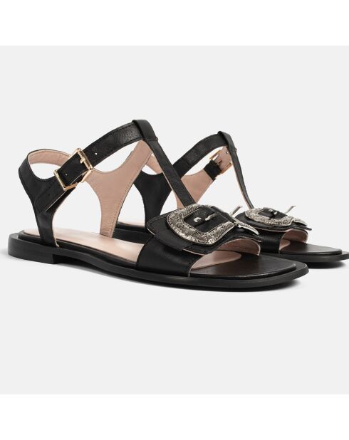 Schwarze Impact Ledersandalen