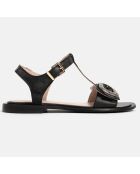 Sandali neri in pelle Impact