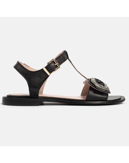 Schwarze Impact Ledersandalen