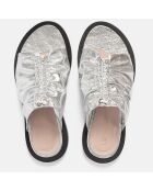 Silberne Pantoletten Sunny Afternon aus Leder