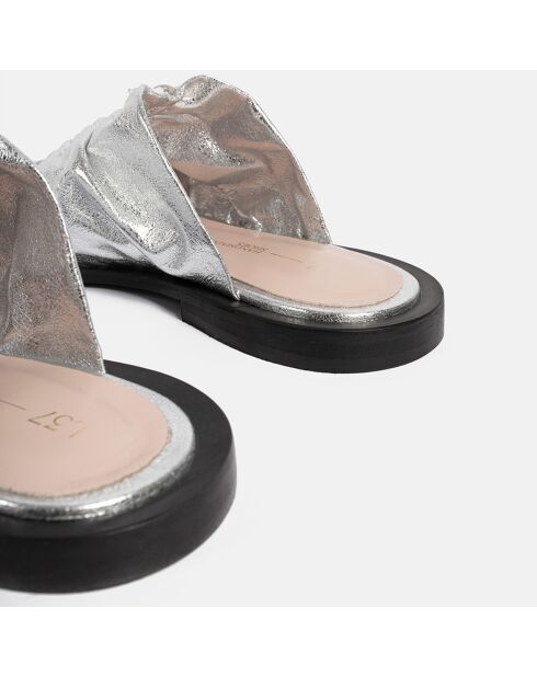 Sunny Afternon zilveren leren muiltjes