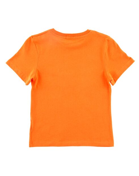 T-Shirt en Coton à Logo Basic orange