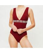Maillot de Bain 1 pièce triangle paddé Eneko bordeaux