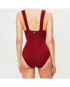Maillot de Bain 1 pièce triangle paddé Eneko bordeaux
