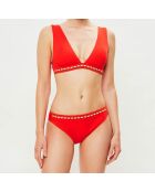 Haut de maillot de bain paddé Usoa orange sanguine