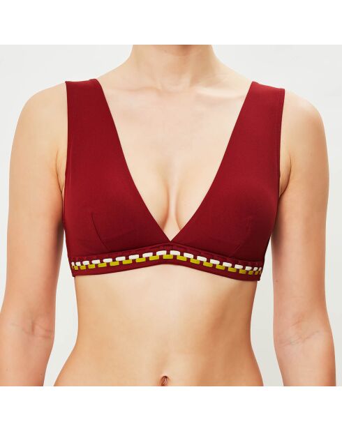 Haut de maillot paddé Usoa bordeaux