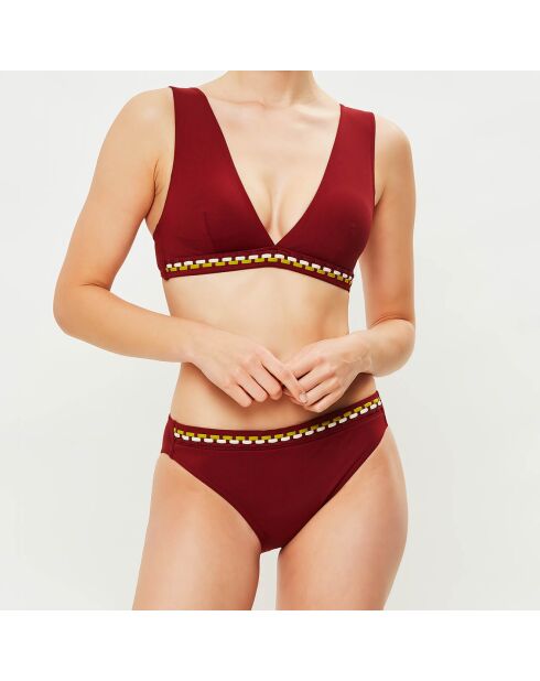 Haut de maillot paddé Usoa bordeaux