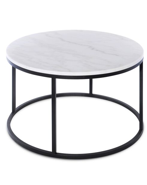 This & That ronde salontafel wit/zwart - D.85x48 cm