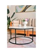This & That ronde salontafel wit/zwart - D.85x48 cm