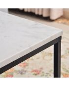 This & That vierkante salontafel wit/zwart - 75x75x48 cm