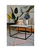 This & That vierkante salontafel wit/zwart - 75x75x48 cm