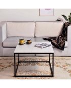 This & That vierkante salontafel wit/zwart - 75x75x48 cm