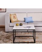 This & That vierkante salontafel wit/zwart - 75x75x48 cm