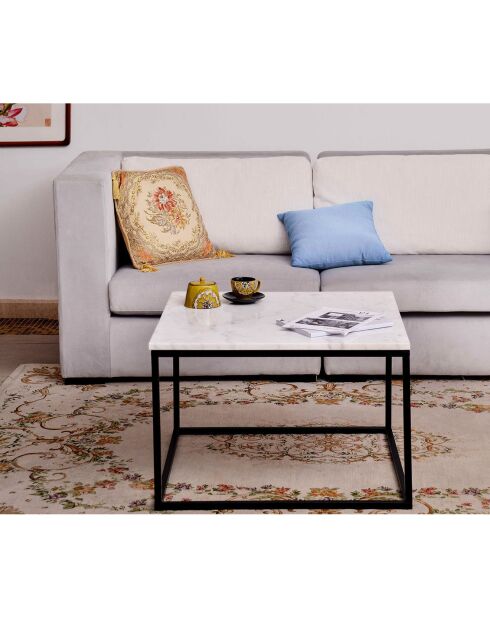 This & That vierkante salontafel wit/zwart - 75x75x48 cm