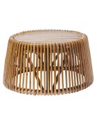 Tavolino da salotto con piano in teak rattan marrone - D.69x38 cm