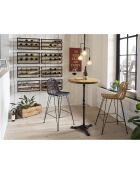 Tabouret de bar Rattan noir - 49x60x110 cm