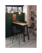 Tabouret de bar Rattan noir - 49x60x110 cm