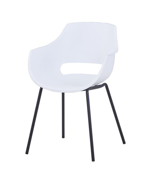 2 Chaises Sit&Chairs blanc/noir - 51x57.5x85 cm