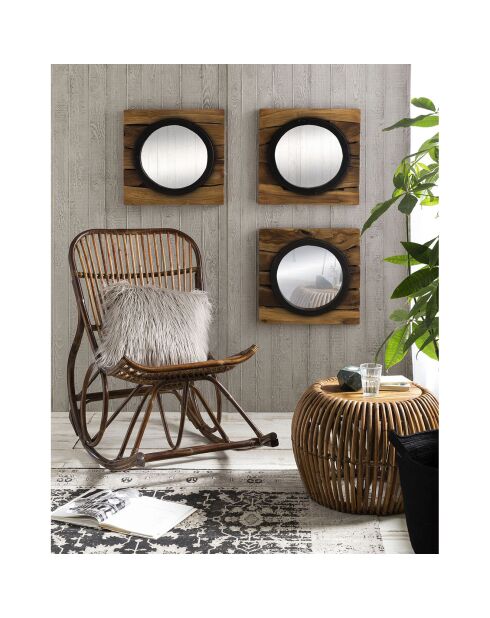 Sillón de ratán marrón - 68x102x102 cm